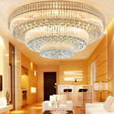 大气客厅灯欧式水晶灯1米2圆形金色奢华酒店大堂灯饰LED吸顶灯具