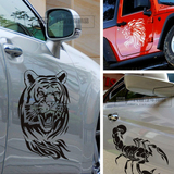 汽车身贴纸 虎狮蝎子侧门备胎车头引擎盖车贴 盖划痕遮挡装饰用品