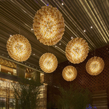 现代时尚服装店吊灯个性酒吧餐厅咖啡厅创意圆形蒲公英水晶灯