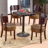 简约现代咖啡西餐厅桌椅组合实木软包椅子长方形餐桌套装4人批发