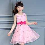 女童夏装儿童连衣裙5-7-8岁小女孩蕾丝公主裙表演女宝宝蓬蓬裙子