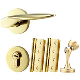 KLC简约室内房门锁具 欧式金色卧室实木房门机械门锁卫生间锁具