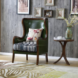 老虎椅美式单人真皮沙发实木欧式客厅会所高背椅咖啡厅休闲沙发椅