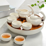 定窑功夫茶具套装陶瓷茶盘色釉整套茶具6人日式竹节茶壶茶杯特价