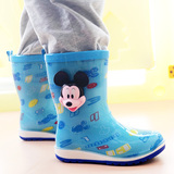 迪士尼儿童雨靴中筒宝宝雨鞋男童女童水鞋防滑小孩大童胶鞋单雨鞋