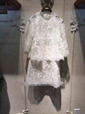 预 特价 2016年夏季 中袖立体绣花蕾丝专柜同款 唯美两件套连衣裙
