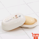 韩国小熊创意带盖浴室小肥皂盒欧式沥水放手工洗衣精油洗脸香皂架