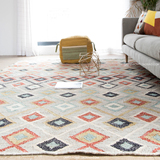 印度进口北欧宜家现代手工编织黄麻美式乡村中式简约客厅卧室地毯