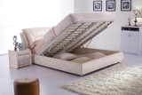 现代实木床带气动储物/经典100年/真皮双人软床订做2米*2.2米大床