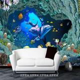 3D立体海底世界大型壁画海洋儿童房电视背景墙纸壁纸沙发墙布