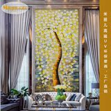 3D浮雕金色发财树玄关壁画 现代简约 欧式 走廊过道客厅大型墙纸