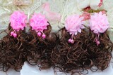 韩国时尚小公主绢纱韩版发饰吊珠花朵儿童假发发夹 一对价