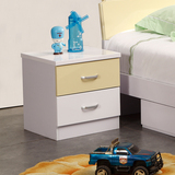 简约现代烤漆床头柜 板式儿童家具 二斗柜抽屉储物柜 儿童床头柜