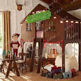 乐居巴巴创意儿童家具上下床高低床子母双层床 实木儿童床树屋床