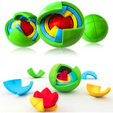 儿童益智玩具益智球绿豆蛙DIY魔术球3D智力球4层立体拼图拼插球
