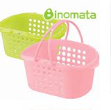 日本进口Inomata卫浴收纳框收纳篮置物架塑料沐浴露篮子小手提篮