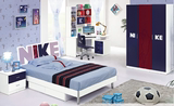 单人 儿童床 儿童成套家具套房组合青少年卧室男孩款衣柜书桌环保