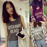 夏季韩版背心女显瘦学生无袖外穿上衣百搭T恤原宿BF风字母打底衫