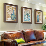 美式复古客厅沙发背景墙装饰画现代欧式玄关餐厅有框壁画挂画墙画