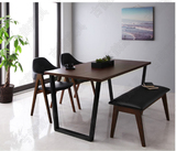 北欧创意原木胡桃木色餐桌1.8M 橡木日式餐桌椅组合 实木餐桌宜家