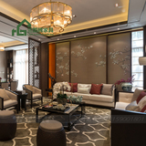 新中式全实木沙发组合禅意三人沙发酒店会所样板房客厅家具定制