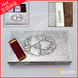 西洋古董银器/日本明治时代三只寿桃图案纯银/雪_茄盒/台式烟盒