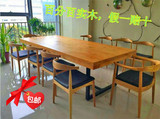 欧式铁艺餐桌时尚办公桌多人实木电脑桌美式简约会议桌实木桌子