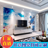 简约瓷砖背景墙电视墙现代中式精雕刻微晶石3d客厅壁画墙定制蓝韵