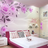 定制天鹅玫瑰花卉简约浪漫客厅卧室婚房背景墙纸 床头3D立体壁画