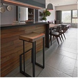 美式铁艺吧台餐桌实木复古酒吧椅做旧高台桌椅高脚凳咖啡桌特价