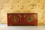 新中式法红手绘地柜电视柜展示柜玄关柜储物柜出口韩国原单