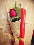 鲜花速递全国单支1朵红玫瑰礼盒高档包装情人节生日上海同城送花