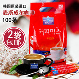 2袋包邮 韩国原装进口麦斯威尔速溶三合一咖啡12gx100条