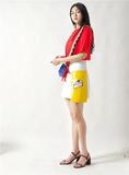 CONNIEiM定制限量韩国代购bpb16春夏女蛋糕奶酪拼色显瘦半身A字裙