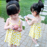 童装女童夏装2016新款韩国儿童吊带连衣裙小童宝宝裙