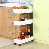 厨房夹缝置物架可移动滑轮收纳柜 冰箱缝隙收纳架浴室加宽整理架