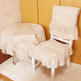 宝丽 欧式蕾丝花边餐椅垫椅套 桌布 桌旗 香槟色金丝刺绣高级制定