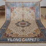 益隆品牌复古地毯 出口丝毯 纯手工打结真丝地毯 183x274cm