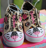 美国代购Skechers斯凯奇可爱动物豹纹会闪灯女童鞋 现货