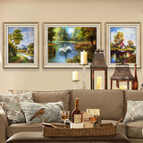 晶典欧式客厅装饰画美式沙发背景墙画三联画玄关壁画餐厅挂画油画