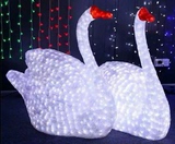 LED发光鹅一对小动物鹅水晶滴胶造型灯广场公园户外防水造型灯