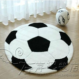 时尚黑白足球卡通儿童房地毯客厅卧室床边地毯电脑椅圆形地毯C-ZG