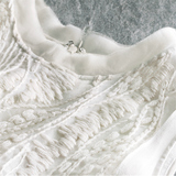 女士新款夏白色棉麻连衣裙无袖文艺刺绣气质沙滩裙亚麻雪纺长裙仙