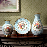 新款欧式陶瓷花瓶三件套摆件乔迁礼物装饰客厅玄关电视柜桌面摆设