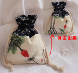 原创中国风手绘帆布小包包民族风手工福袋收纳袋布袋手机袋束口袋