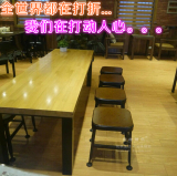 星巴克咖啡厅餐桌椅组合铁艺复古实木吧台椅酒吧椅高脚登办公桌子