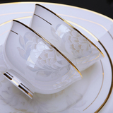 陶瓷器餐具套装家用 58头高档韩式骨瓷碗盘碟套装组合婚庆礼品
