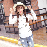 16秋装新款韩版学生修身白色刺绣衬衫女长袖大码学院风纯棉衬衣潮