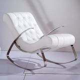 格日家具创意摇摇躺椅 现代休闲欧式沙发椅时尚不锈钢逍遥椅1045
