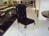 新款特价欧式餐椅 不锈钢餐桌椅 皮革拉扣椅子 后现代酒店椅211